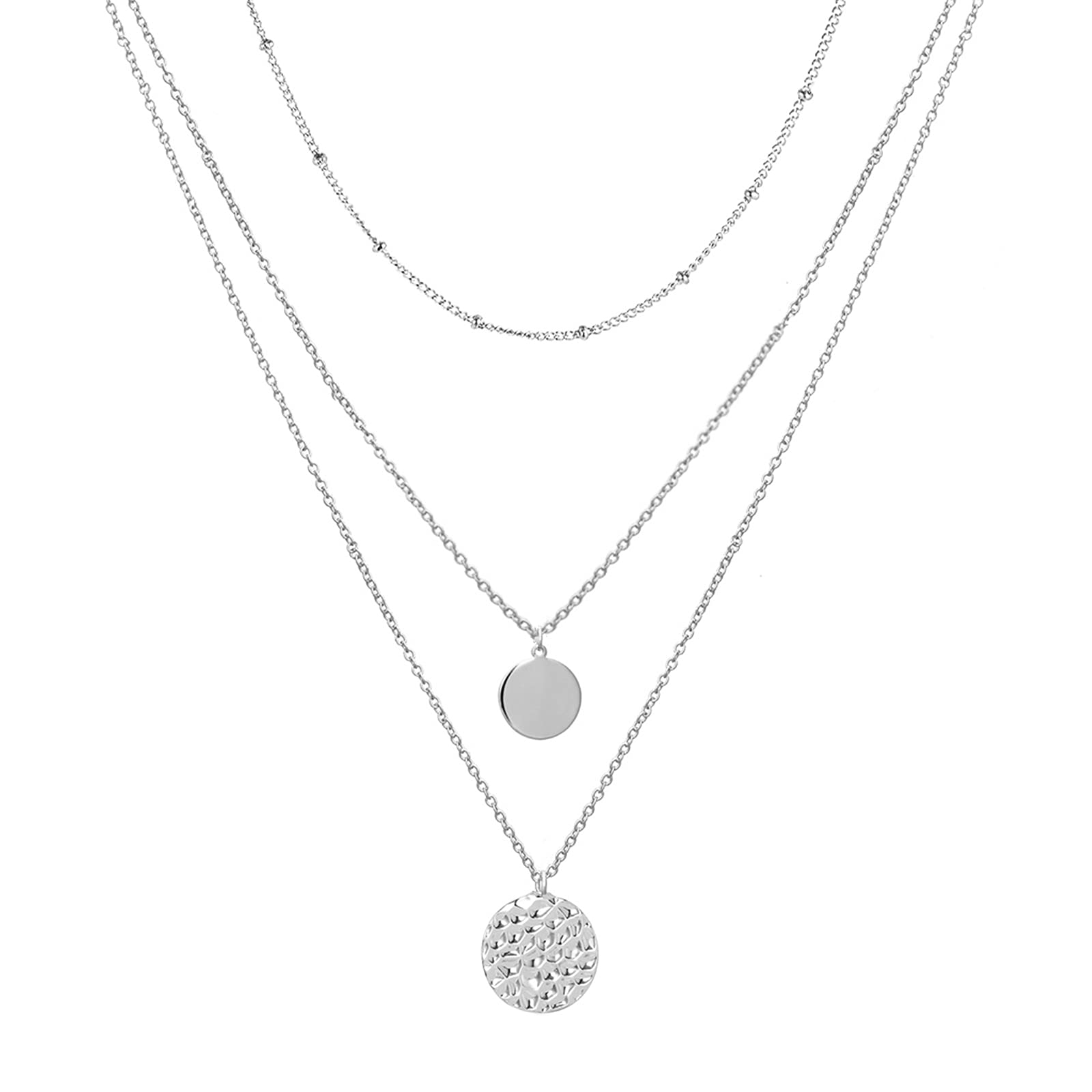 Choker Necklace Gold Stacked Necklace for Women Trendy Dainty Star Heart Circle Chokers Chain 80s 90s Summer Beach Jewelry Gold Necklace Stack