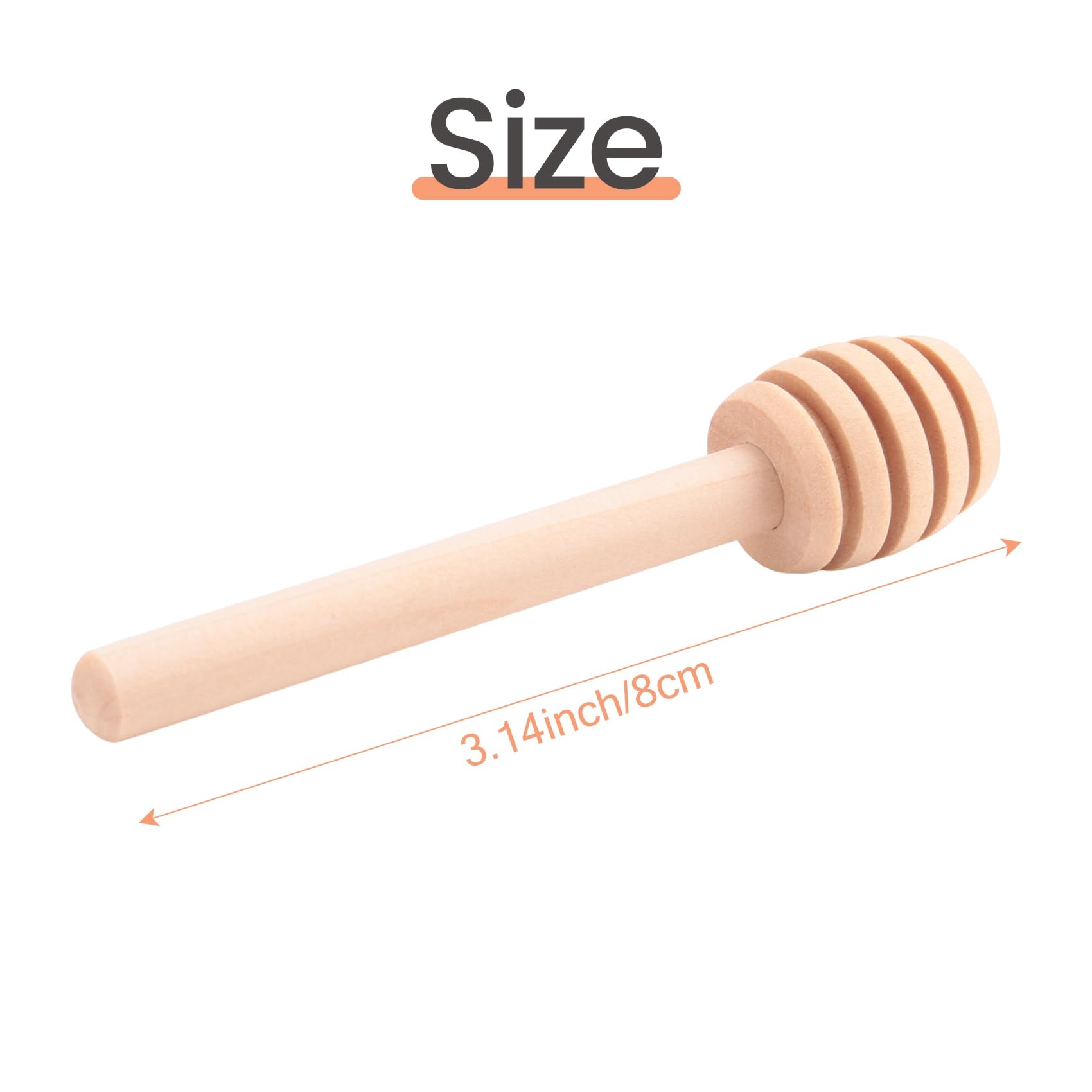 Lot de 50 mini bâtons de miel en bois emballés individuellement, serveurs pour verre à miel, fête de mariage
