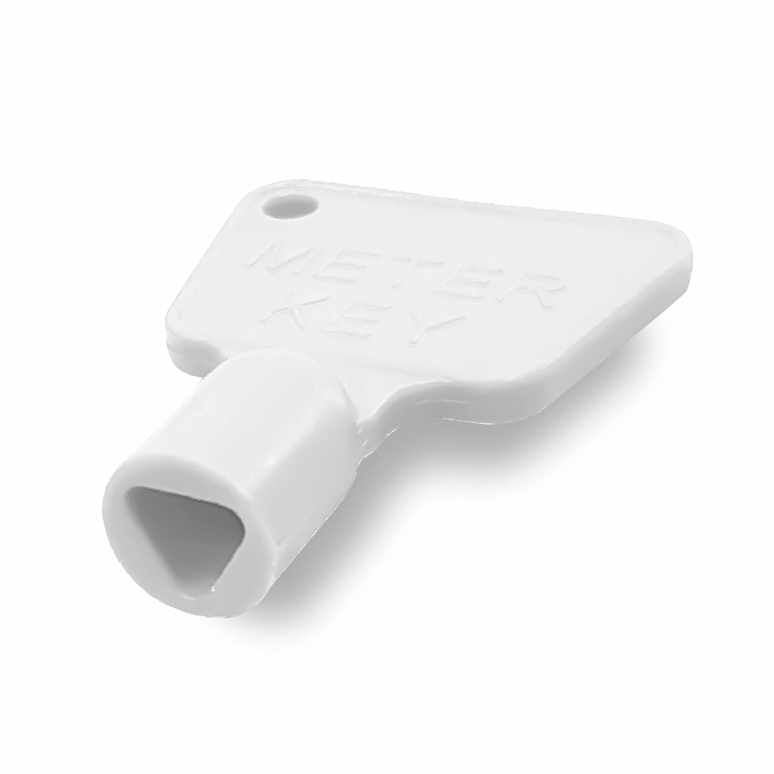 Sul White Meter Box Key - Gas Meter Key - Plastic Utility Key - Meter Cupboard Key - Triangle Key - Electric Meter Key - Triangle Socket Spanner Key - 2 Pack (White)