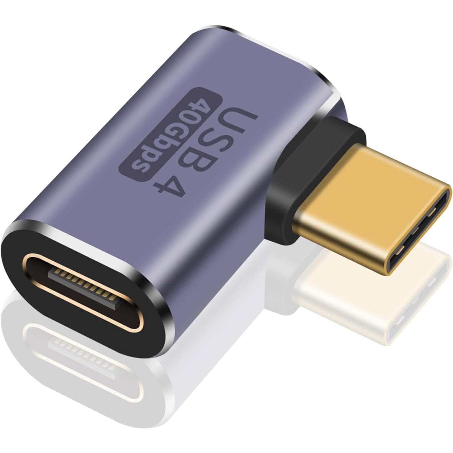 usb c right angle adapter pd right angle usb c adapter 40gbps, 90 degree usb c adapter male to female usb c l shape adapter with 8k@60hz video for i-pad, mac-book,thunderbolt 4/3 ae-0944cc