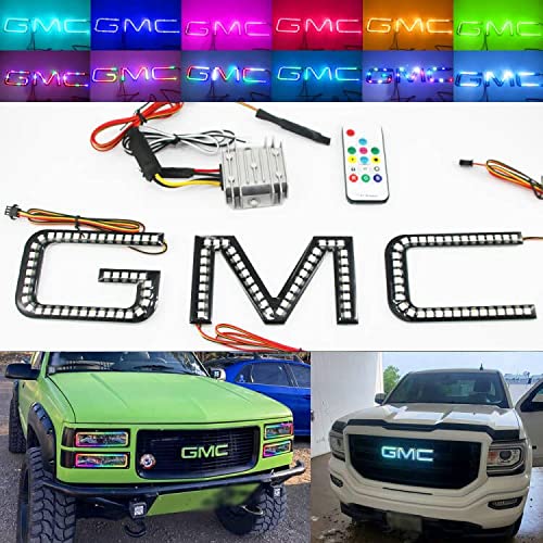 For 2011-2017 GMC Emblem RGB LED Logo Light Chase Flow Pattern w/RF Remote For 2011-2017 GMC Emblem RGB LED Logo Light Chase Flow Pattern w/RF Remote