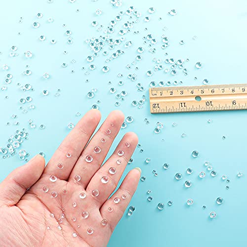 700 Pieces Clear Dewdrop Water Droplets Embellishments Dewdrop Simulation Embellishments Round Clear Waterdrop Resin Beads Scrapbooking Embellishments With Storage Box For Diy Crafts Card Making Decor #TOP2