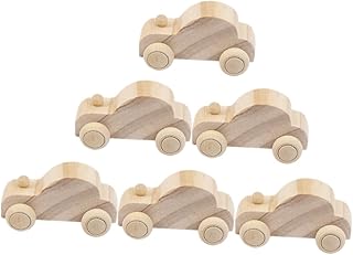 ERINGOGO 6 Piezas Coche De Grafiti Juguete Para Coche De Juguete Diy Para Vehículo Sin Terminar Pequeños Coches De Juguete Pintando Juguete Carra De Coche De Madera