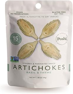Sponsored Ad - POSHI Artichoke Hearts Vegetable Snack | Basil + Thyme | Keto, Vegan, Paleo, Non GMO, Low Carb + Calorie, G...