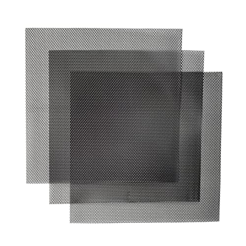 Image of AggAuto Universal 13 inchx13 inch Car Grill Mesh - Aluminum Alloy Automotive Grille Insert Bumper Rhombic Hole 4x8mm, 3Pcs One of the Most Multifunctional Shape Grids Black