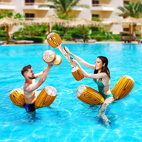 SUNSHINE-MALL Wood Pool Float for Adut, Pool Lounger Float for Adult ,Wood Shape Water Sport Float,Adult Lounger,Inflatable Pool Float for Adults and Children's Interactive Games(28x130cm)