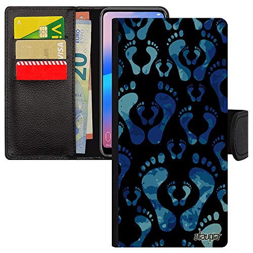 Coque rabat Galaxy S20 FE en cuir bleu et protection antichoc en caoutchouc