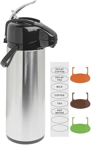 HUBERT Servidor de café con tapa de palanca de aire 3L