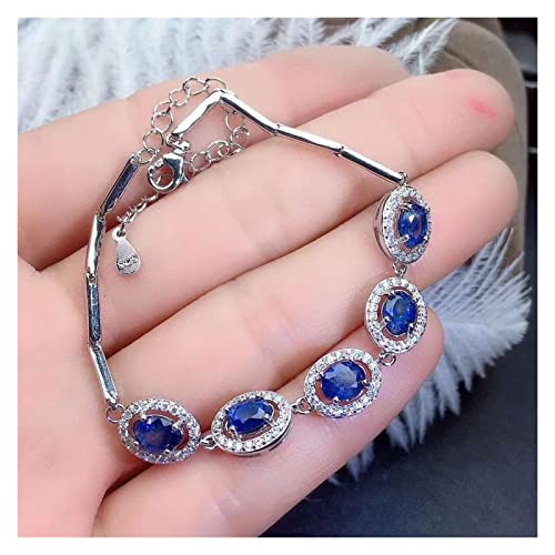 Bracelet en naturel véritable pour femmes en argent solide s925 et anneaux en pierre
