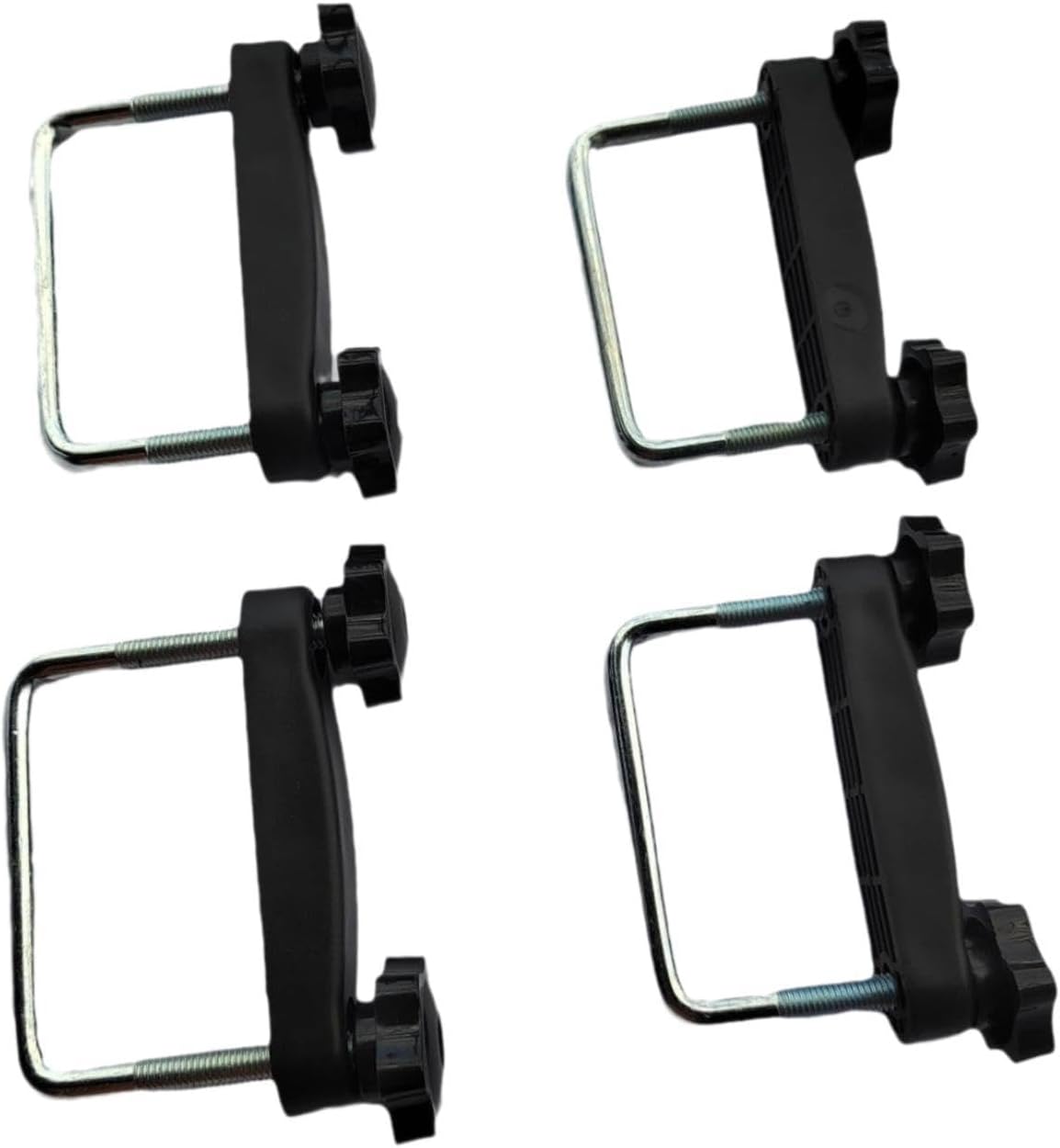 4 Pieces Roof U Bolt Clamps Roof Box Clamps Car Roof Rack Accessories Luggage Frame Retainer Clips Iron Material Suitable for Travel Vehicle, Inner Diameter 8 cm