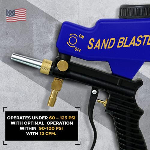 LE LEMATEC Sand Blaster Gun Kit, Rust Remover and Paint Stripper