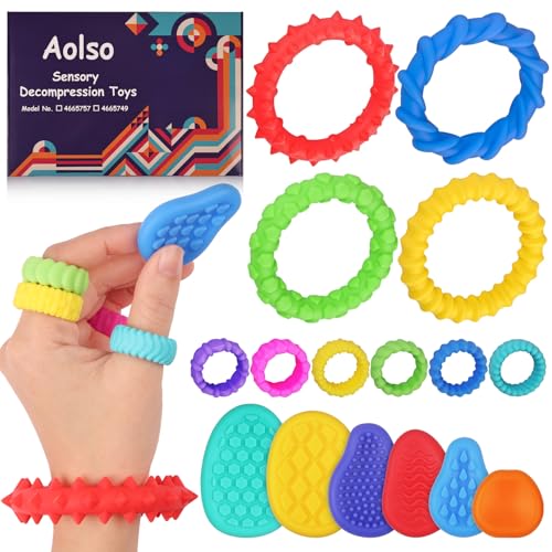 Aolso Pulseras Sensoriales, 4 Unidades de Juguetes de Descompresión de Muñecas...