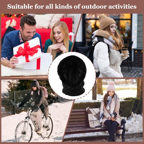 Image of Winter Fleece Balaclava Warm Men Hood Hat Knitted Hooded Scarf for Women Unisex Skull Cap