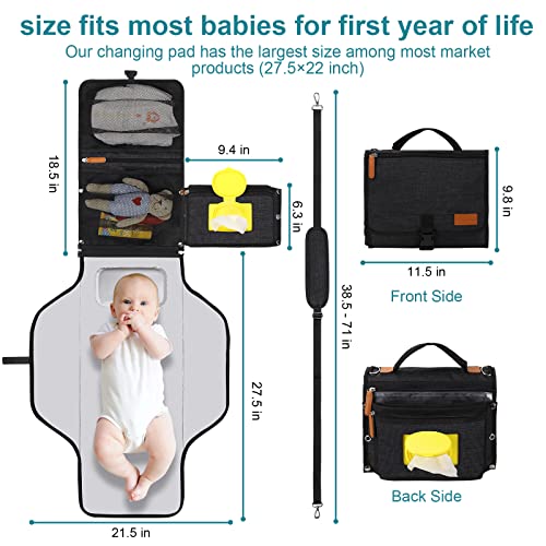 Portable-Baby-Changing-Pad-DerJunstar-Diaper-Changing-pad-Waterproof-Travel-Changing-Mat-for-Newborn-Girl-boy-Black