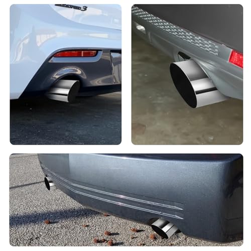Image of 2.5 inchInlet 3 inch Outlet Polished Exhaust Tip 12 inch Length Stainless Steel