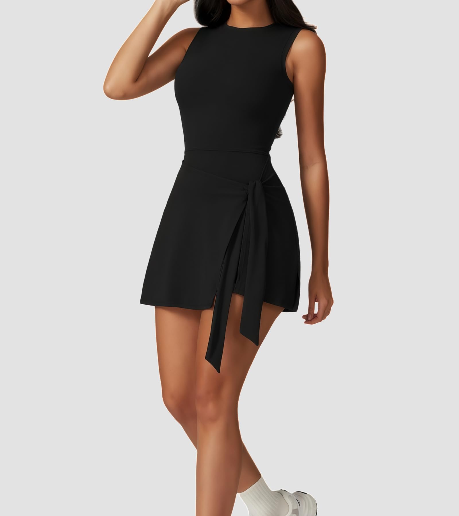 Robe de Tennis pour Femme Robe Courte décontractée sans Manches Robe Athlétique Été Robe de Golf Workout