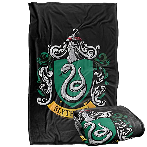 Harry Potter Slytherin Crest Black Silky Touch Super Soft Throw Blanket 36 x 58 Slytherin Crest