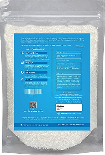 Image of Thanjai Natural Epsom Bath Salt 10kg for Muscle Relief, Relieves Aches & Pain Granule Magnesium Sulphate) for Plants, Gardening,Water Soluble Fertilizer,Soil Manure