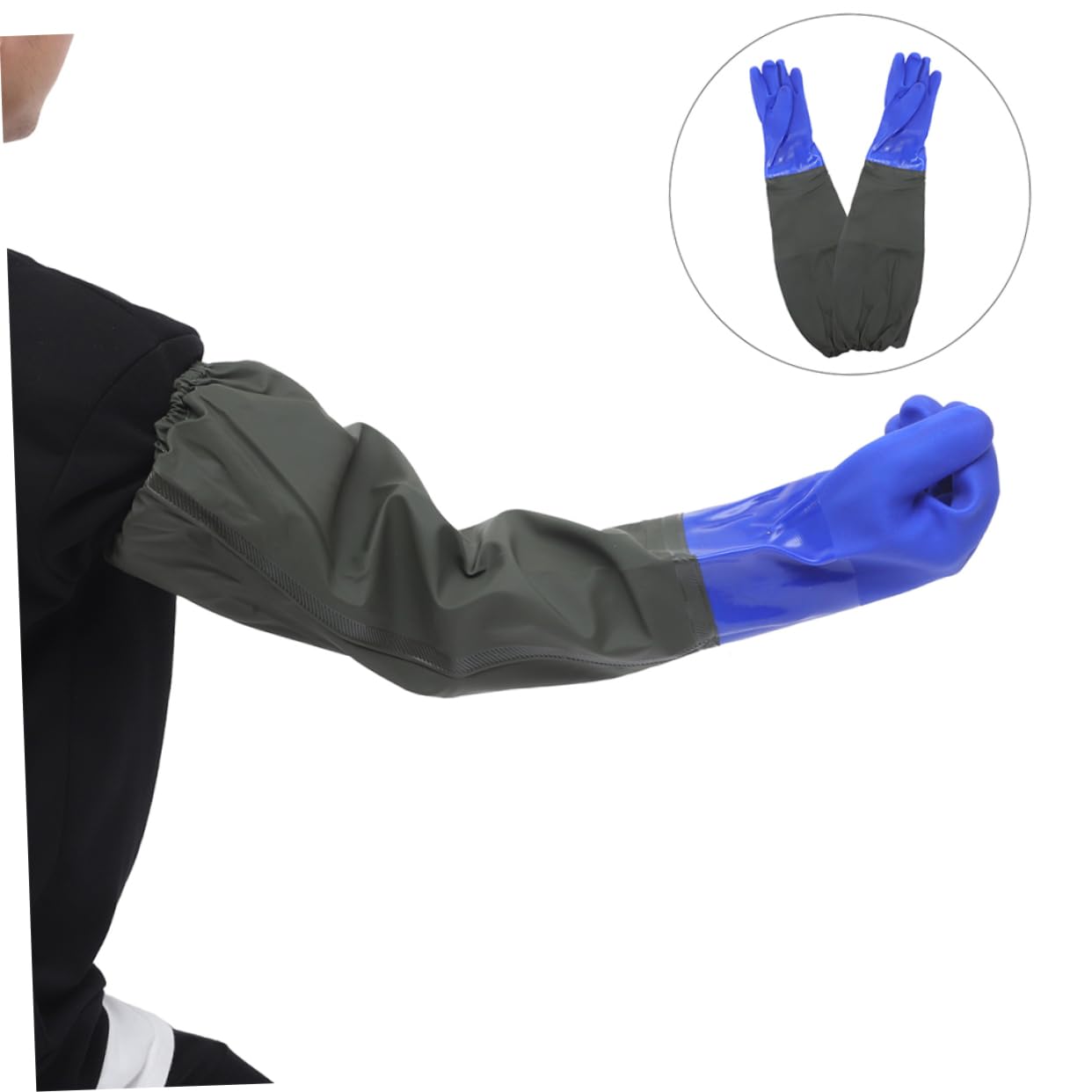 Cabilock 2paia Guanti Lunghi in Gomma Impermeabili Guanti per Lavaggio e Pulizia Ciotole da Cucina Riutilizzabili per Lavori Domestici Pittura Giardinaggio Cura Animali Domestici Confezione