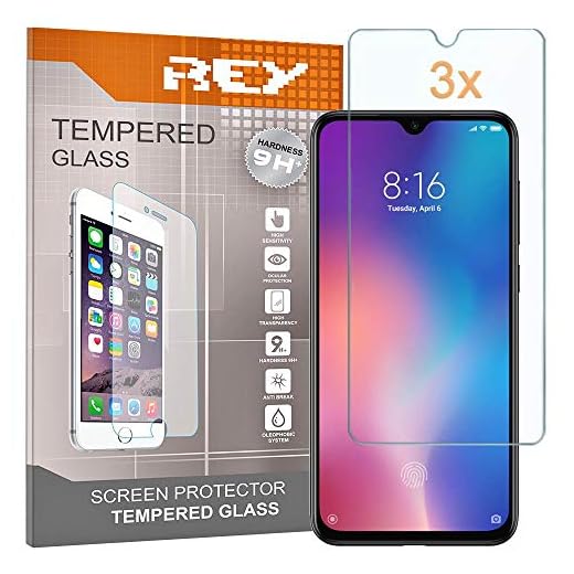 3X Protector de Pantalla para XIAOMI MI 9 SE / Mi9 SE, Cristal Vidrio Templado Premium