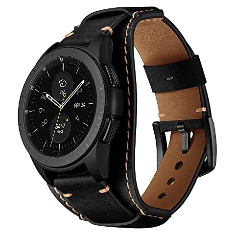 Losvecinos 20mm Watch Band for Galaxy Watch 4 Classic 42mm/46mm,Galaxy Watch 4 40mm/44mm,Galaxy Watch3 41mm,Galaxy watch 42mm,Black Cover
