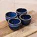KBNI Blue Ceramic Cups Set 5oz, Pack of 4 Traditional Flambed Glazed Pottery Blue Teacups Handcraft Porcelain Mugs Set