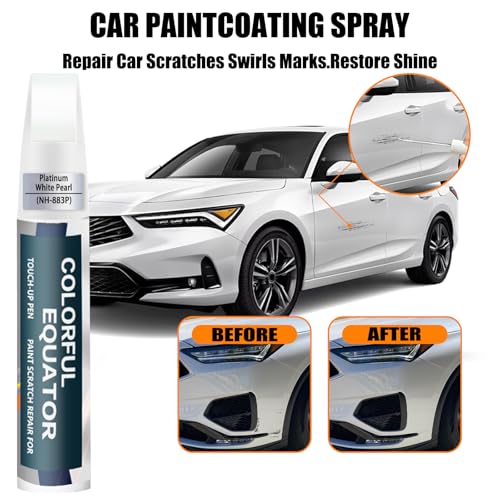 Image of Platinum White Pearl(NH-883P) Touch Up Paint Compatible with Acura, Car Paint Pen Scratch Repair Two-In-One Touch Up Paint, Premium Car Scratch Remover for Deep Scratches