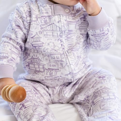 Image of Burt's Bees Baby unisex-baby Sleep & Play, Organic One-piece Romper-jumpsuit Pj, Zip Front Footed Pajama