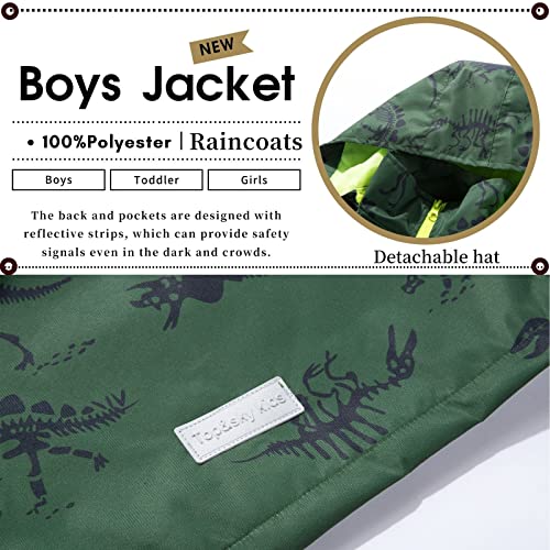Image of Boys Rain Jacket with Detachable Hood Lightweight Raincoats for Kids