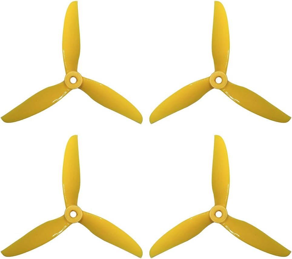 DALPROP 4pcs T5043C Pro Cyclone Tri-Blade Propeller 5" CW/CCW 5043 Prop for FPV Racing Quadcopter Frame Kit (Yellow)