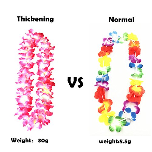 ALIMITOPIA Hawaiian Hula Leis Dance Wreath Garland Artificial Flowers Fabric Neck Loop for Luau Party Costumes (Pink;4pcs) - Thumbnail 3