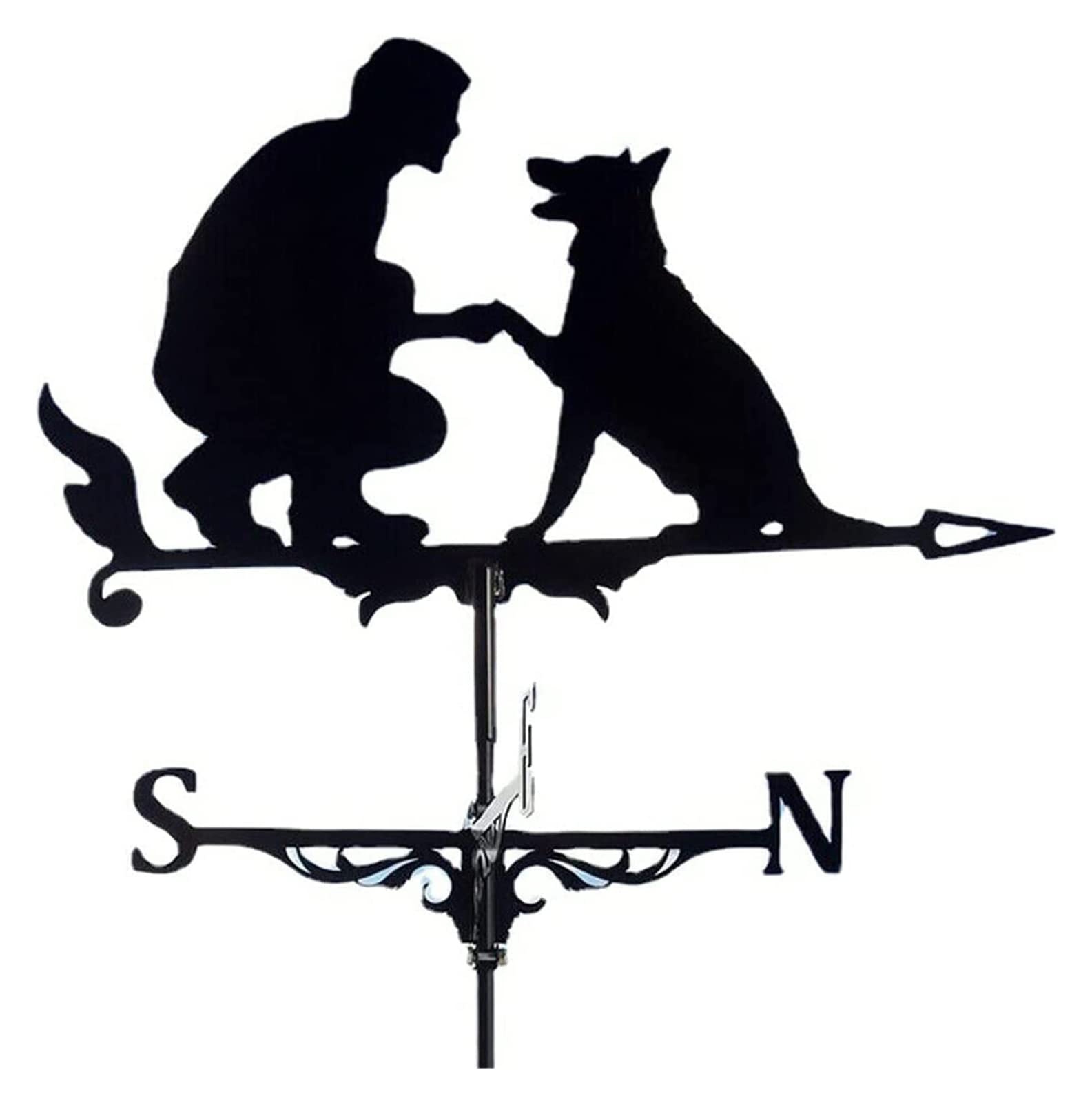 WIQUYBML Weather Vane Stainless Steel Wind Direction Indicator Decorative Weathervane Garden Mount Yard Decoration Farm Vanes/E/30 * 50Cm