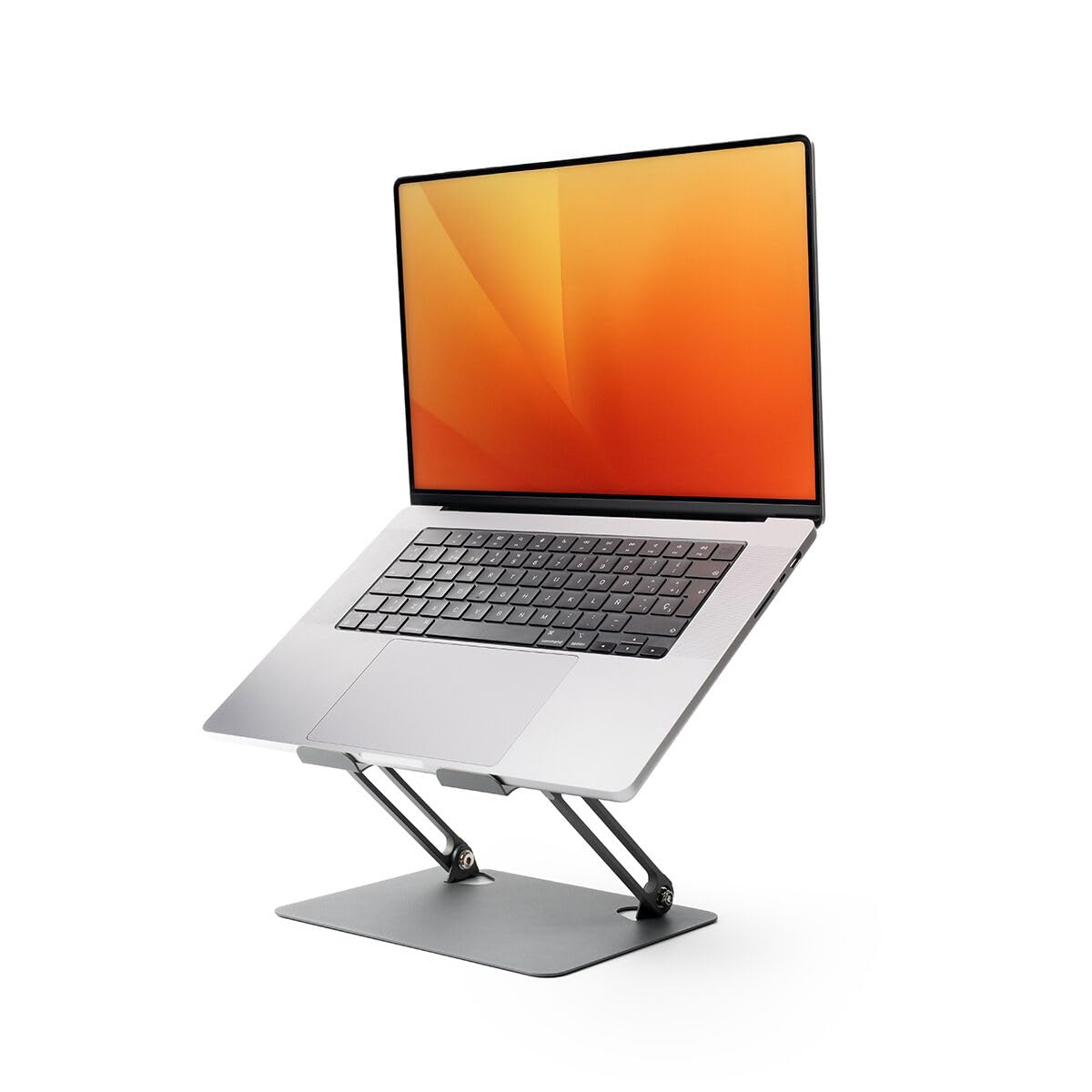 InnovaGoods® Soporte para Portátil Plegable y Regulable, Altura e Inclinación Ajustable, Antideslizante, Estructura Abierta, Pantallas de 10"-18", Acero de Carbono, Ideal para Oficina y Teletrabajo