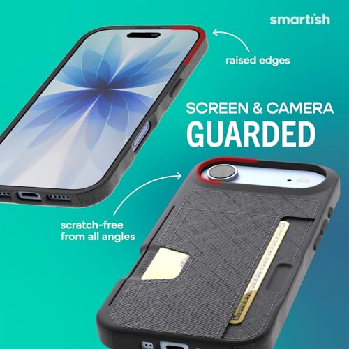 Funda tipo cartera para iPhone Air con tarjetero protector y soporte Smartish Black 4