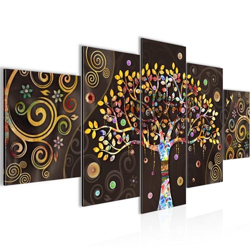 Quadro L&C ITALIA Albero Della Vita Di Klimt – Stampa Su Tela 90x45 Cm – Per Soggiorno, Camera Da Letto, Ufficio – Prodotto Italiano