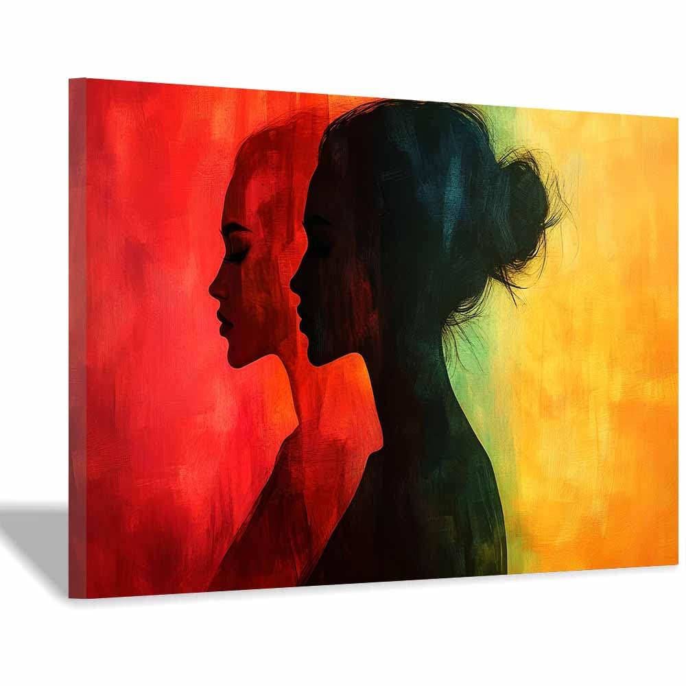 WQBQKKX Cuadro De Lienzo De Mujer Negra Africana Retrato abstracto Pinturas para Pared Dormitorio Decoracion -Retrato（Oro 62-50x70cm Enmarcado
