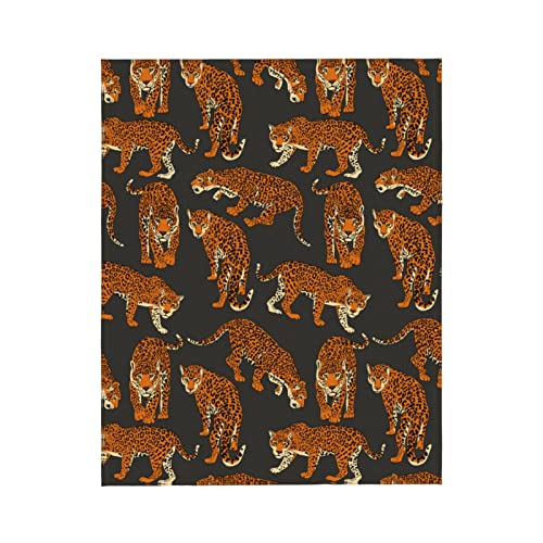 Kamoxi Cheetah Blanket Leopard Print Throw Blankets Funny Orange Cool Fierce Animal Black Retro Flannel Blanket Bedding Soft Warm Fluffy Fleece Blanket For Sofa Chair Bed Living Room Bedroom 50"X40" #TOP1