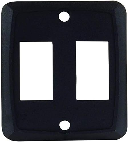 JR Products 12885 Placa frontal negra de doble interruptor