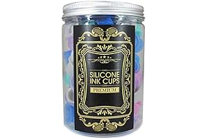 ELEMENT TATTOO SUPPLY - Disposable Silicone Tattoo Ink Caps for Permanent Makeup, Mixed Colors (100)