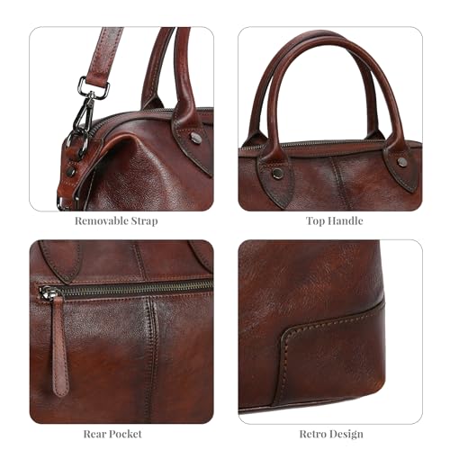 Bolso Satchel Tote de Cuero Genuino para Mujer miniatura 6