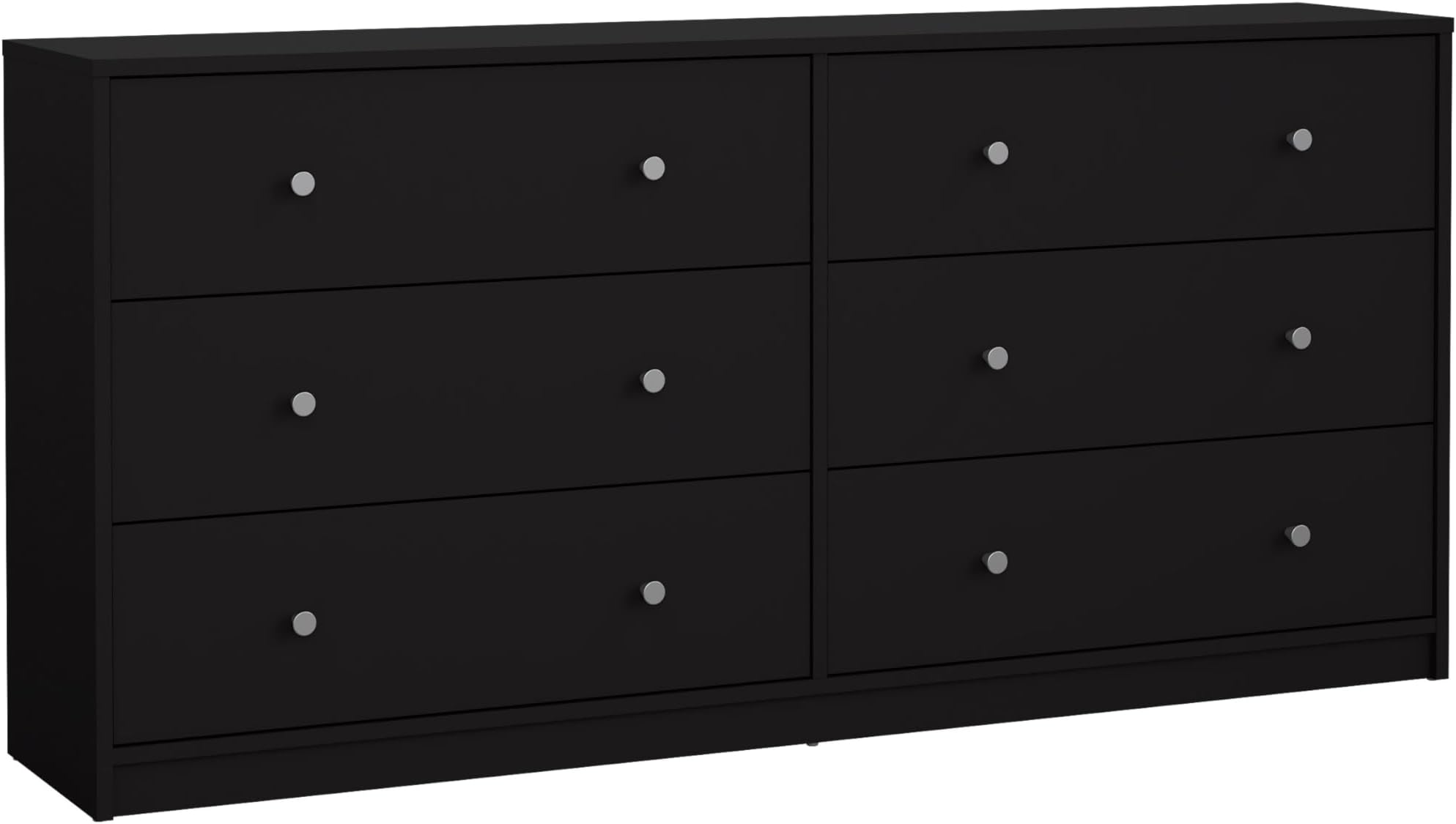 Tvilum 6 Drawer Double Dresser, Black