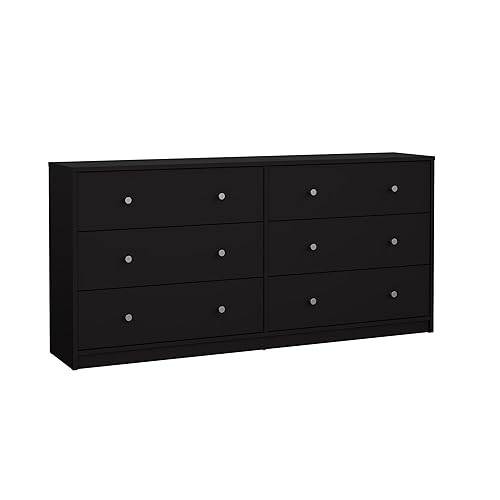 6 Drawer Double Dresser, Black