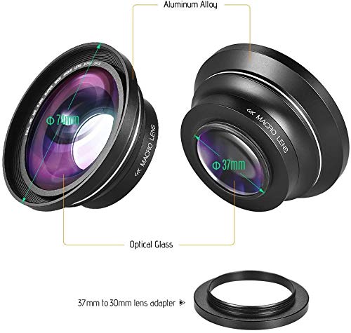 Andoer 30mm 37mm 0,39X Full HD Weitwinkel Makro Objektiv für Ordro Andoer Digitalen Videokamera Camcorder – Bild 4