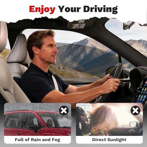 Image of Canvcle Forester Rain Guards - Window Visors for Subaru Forester 2025 2026, 6Pcs, Outside-Mount Tape-On Side Window Wind Deflectors for Forester Accessories, Vent Visors Shades Rainproof Black
