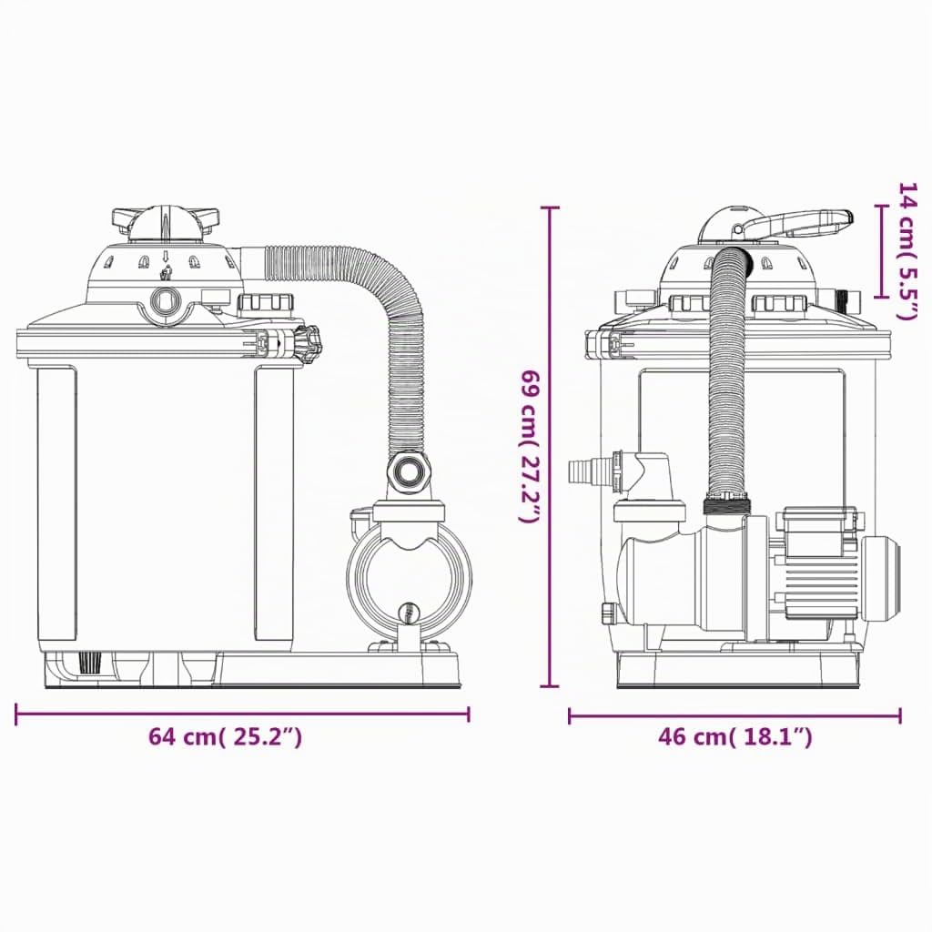 vidaXL Pompa con Filtro a Sabbia con Timer 550 W 50 L