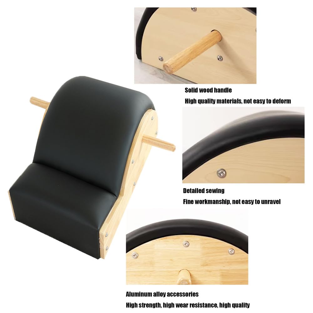 Seduta Pilates in PU e legno per Pilates Reformer,correttore posturale Pilates Barrel,sedia Pilates Combo Chair con pedali divisi e maniglie Yoga,set Pilates Reformer multifunzionale