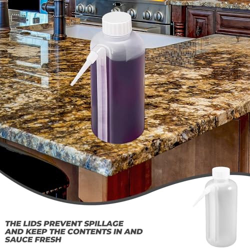 TOBBOMEY 5個 点調味料スクイーズボトル キッチン用ケチャップ マスタードディスペンサー サラダソース対応 側面ストロー付きで液だれ防止