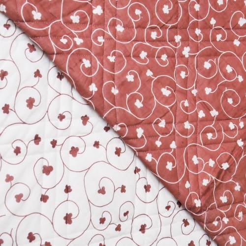 Image of Peepul Tree Hand Printed 100% Cotton Malmal Single Bed 60 x 90 Inches