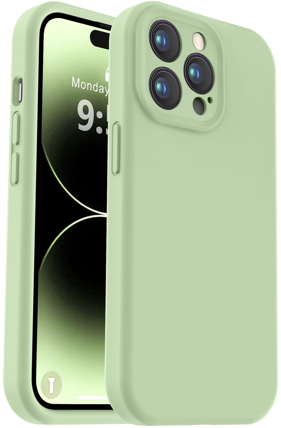 Photo 1 of Vooii Compatible with iPhone 14 Pro Case, Liquid Silicone Upgrade [Camera Protection] [Soft Anti-Scratch Microfiber Lining] Shockproof Phone Case for iPhone 14 Pro 6.1 inch - Matcha