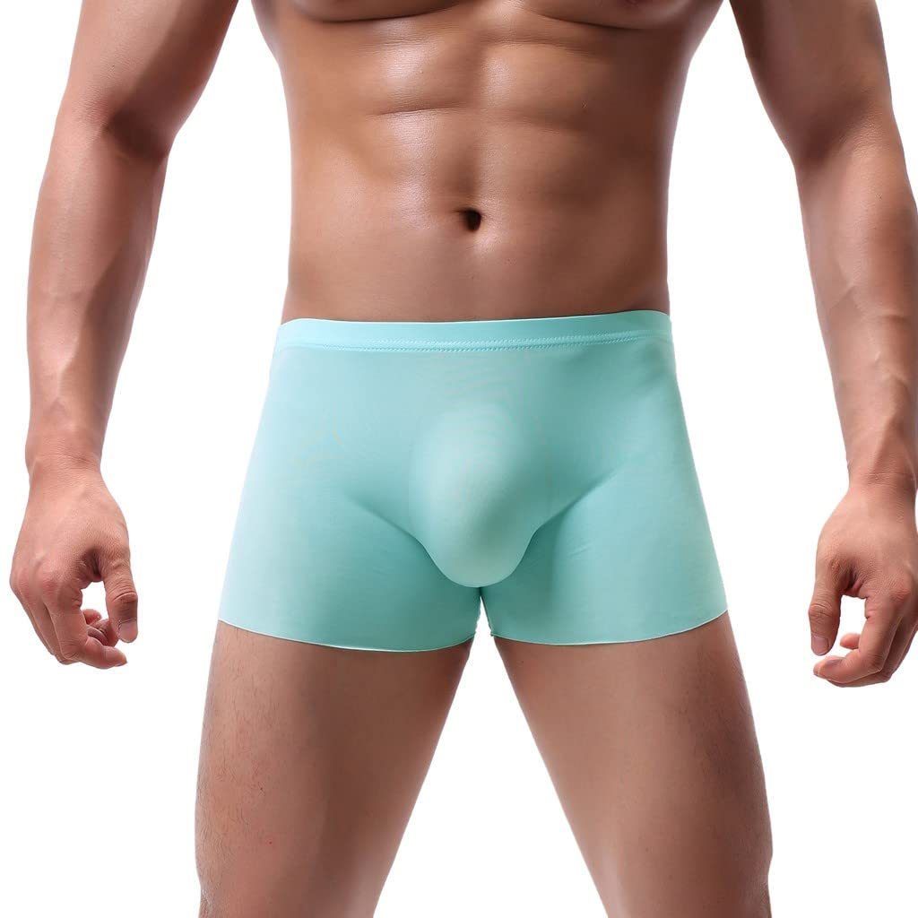 Mens Solid Color Cotton Comfort Performance Boxer Briefs Soft Stretch Fabric Sweat-Wicking Supporter Underwear